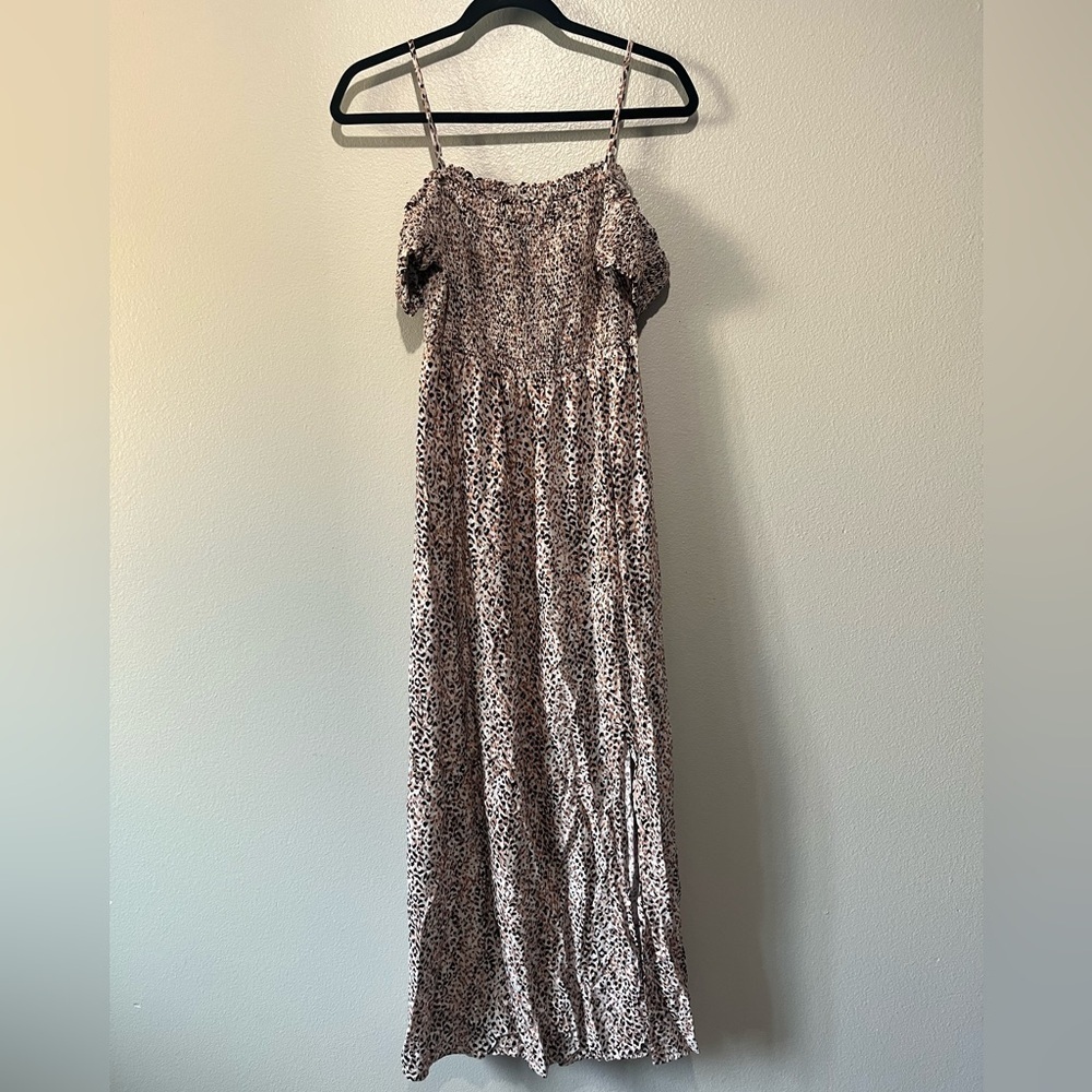 MAGNOLIA SKY- Leopard Print Flowy Lightweight Maxi Dress Size L